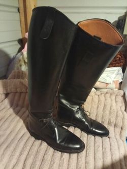 Black Leather Tall Riding Boots