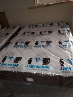 Brand new dreamwell firm euro top mattress and matching box spring