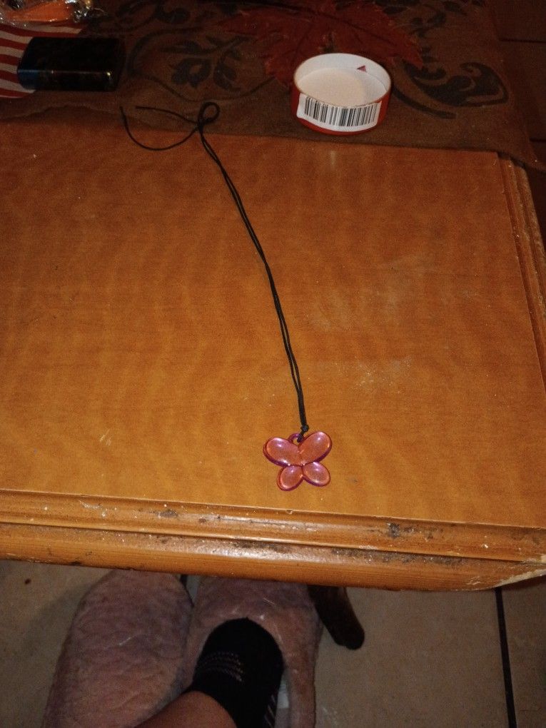 Pink Butterfly Necklace 