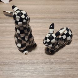 MacKenzie Childs Bunny Salt & Pepper Shakers 