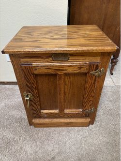 White Clad Reproduction Ice Box Side Table Cabinet.