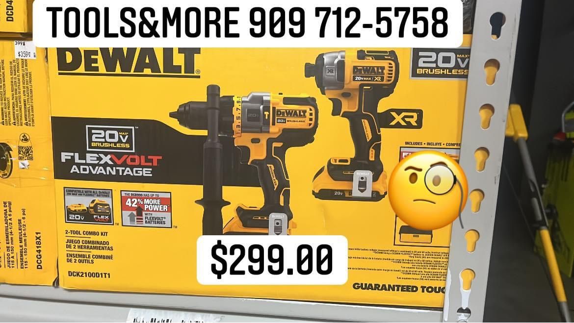 Dewalt Flex Hammer Drill And Impact With One Battery Charger