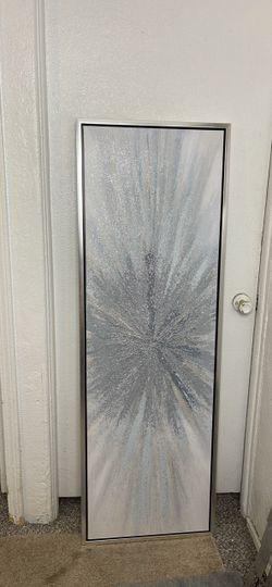 Large Framed Abstract Glitter Starburst Wall Art