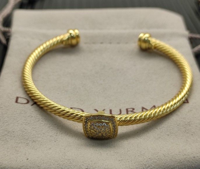 David Yurman 4mm Full Diamond Square Diamond Link Bracelet