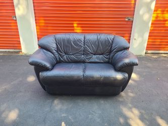 Black Leather Loveseat Couch - Free Delivery