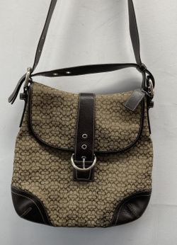 Vintage Y2K Coach Brown Signature C Canvas Leather Shoulder Bag 6373