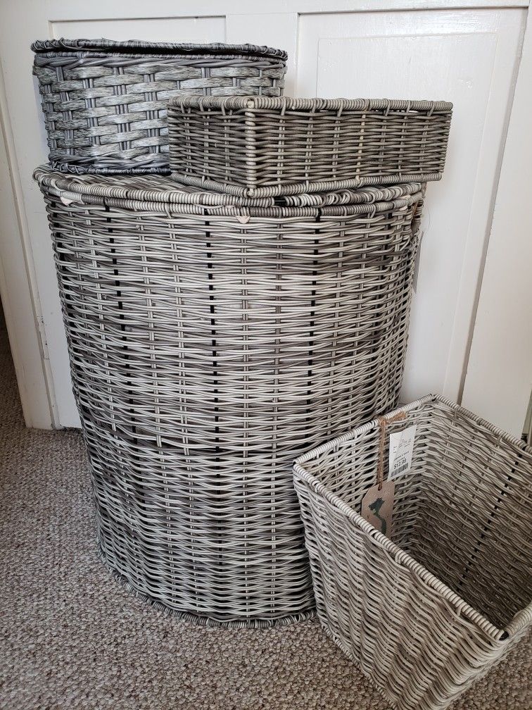 Clothes Hamper, Waste Basket, Tissue Box Cover, and Storage Box