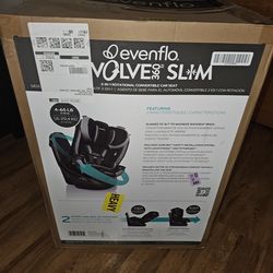 Evenflo Revolve 360 Slim Rotational Convertible Car Seat Black/Teal