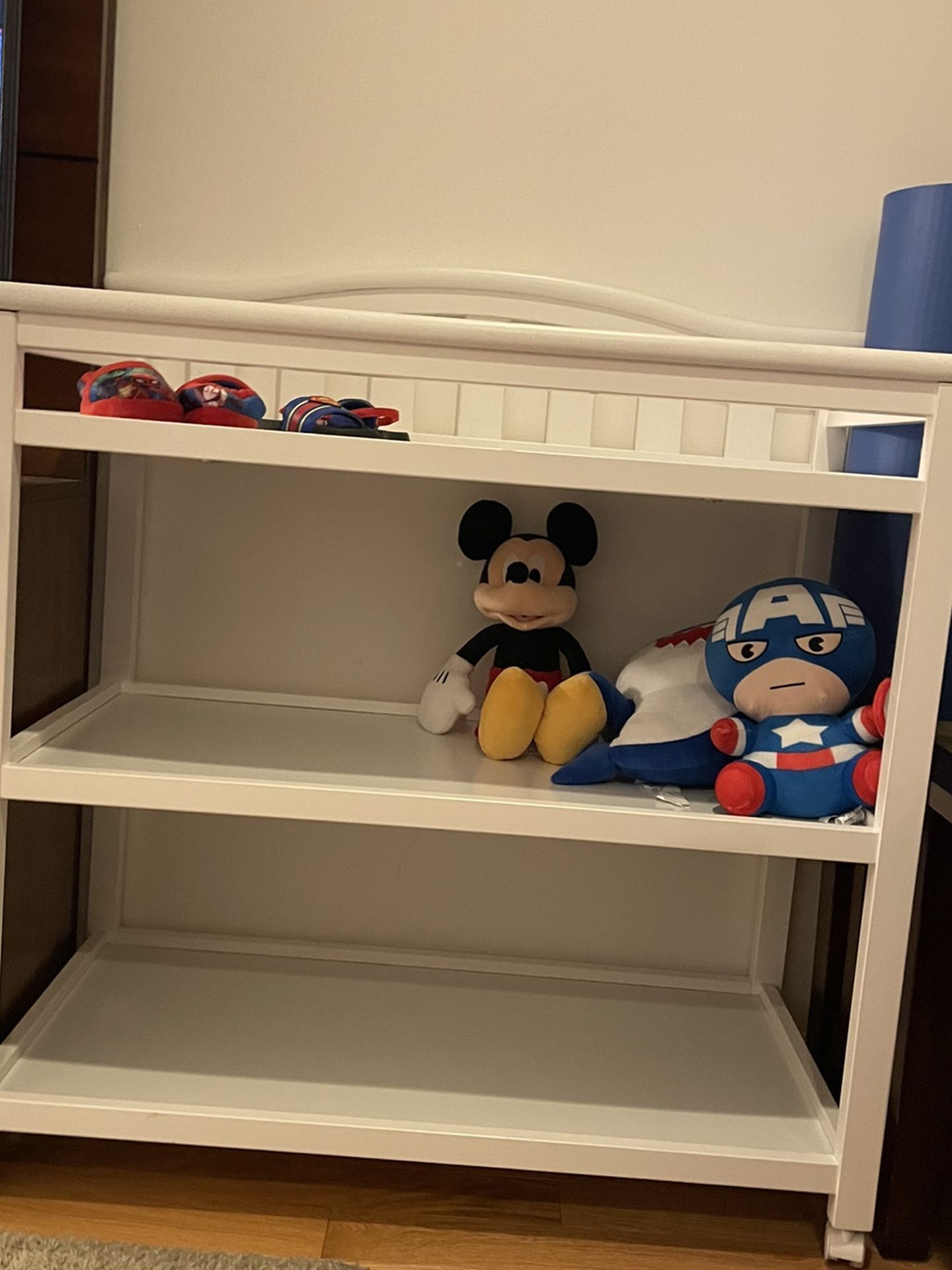 Diaper Changing Station/Storage Shelf With Wheels