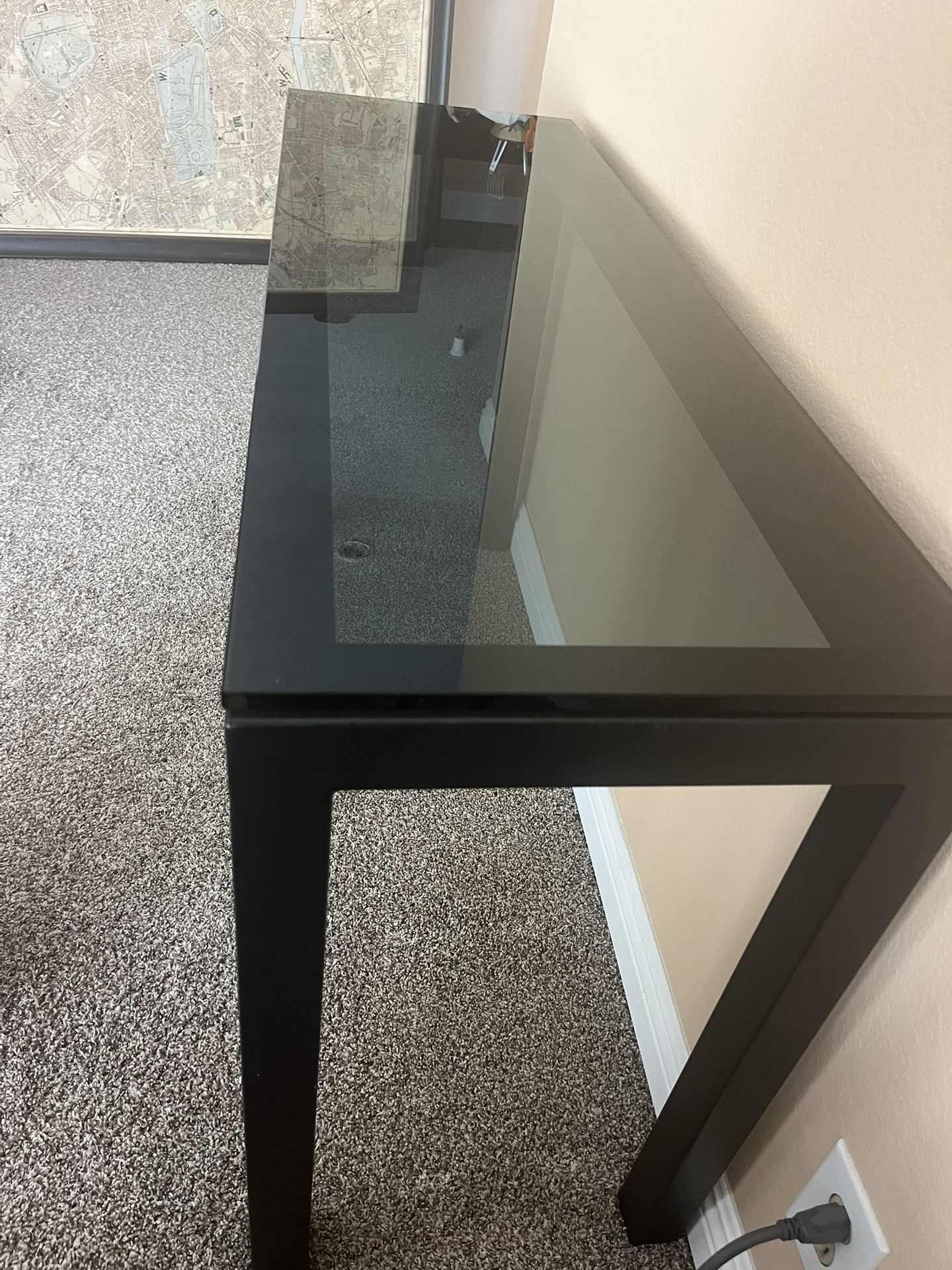 Striking Black & Smoked Glass Console Table