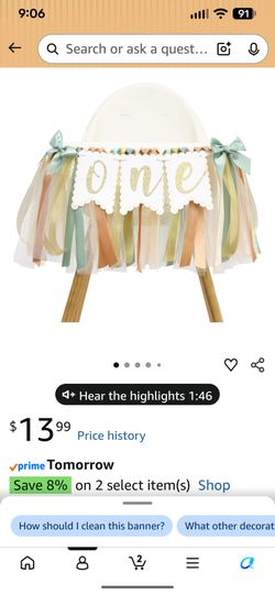 "first birthday" high chair decorations