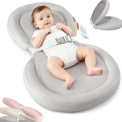 Mamatepe Peanut Baby Changing Pad, Foldable Travel On-the-Go with Non-Slip Base & Safety Belt, Wipeable PU Cushion for Dresser & Changing Table 30"x18