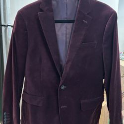 Men’s Burgundy Suit Jacket Sports Coat 40S