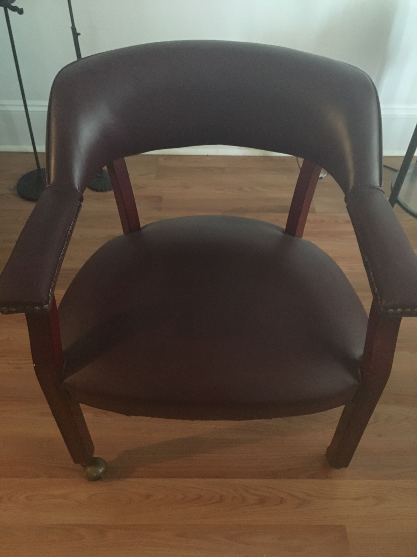 Leather Desk Chair on wheels