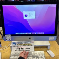 Apple 27” iMac - 3.1 Six Core i5 - 8GB of RAM - 2019