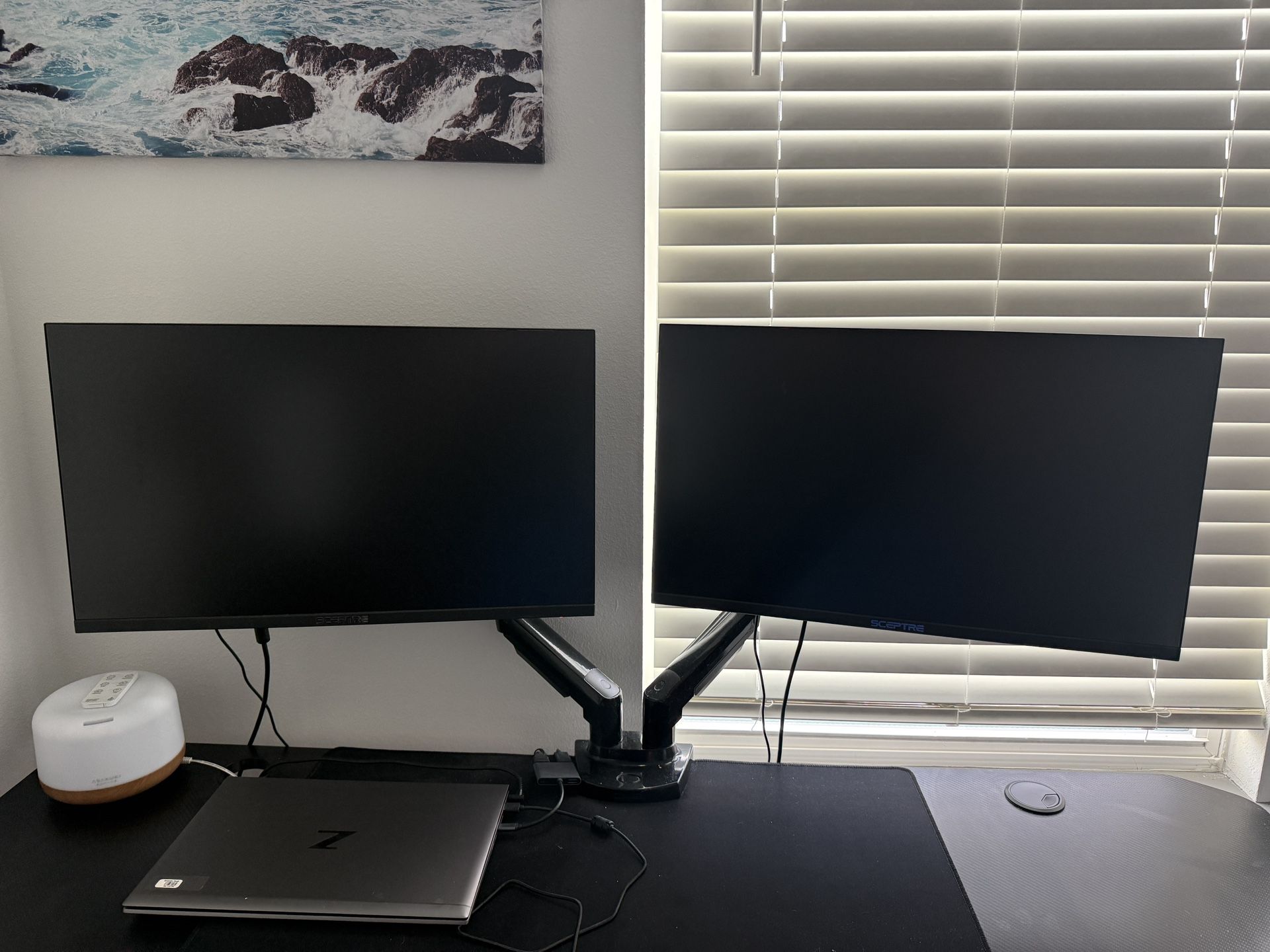 Sceptre 27-inch Gaming Monitor 100Hz E275W-FW100T, Frameless, DisplayPort, HDMI x2, AMD FreeSync, Build-in Speakers (set of 2 For $120.00)