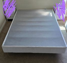 Queen size metal frame bas with mattress foundation
