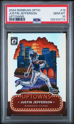 2024 Donruss Optic Justin Jefferson Uptowns #19 PSA 10 Vikings