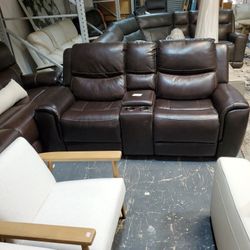 Leather Sofa With Power Recliners 775.00