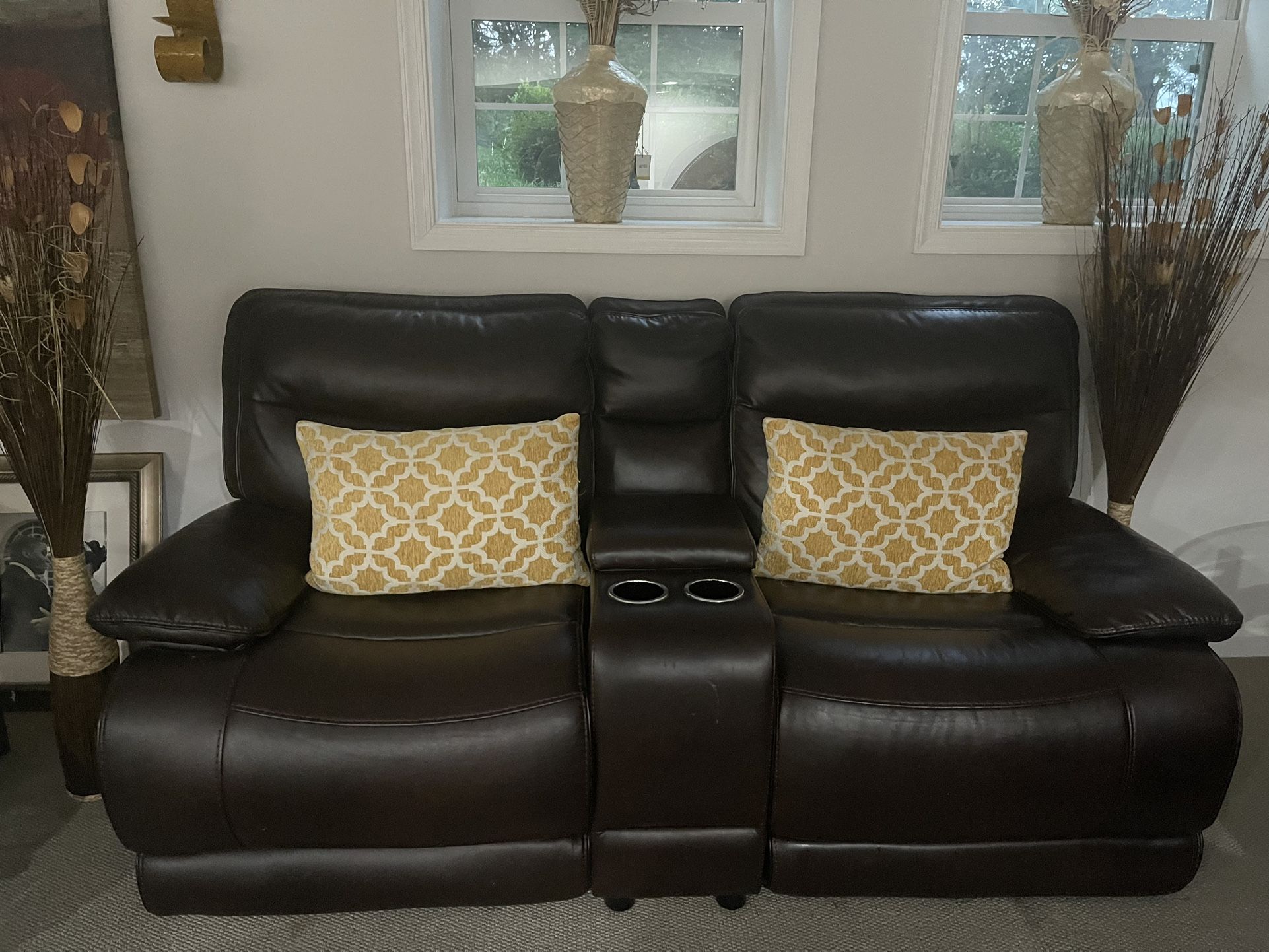 8 piece Leather Sofa And Loveseat Set