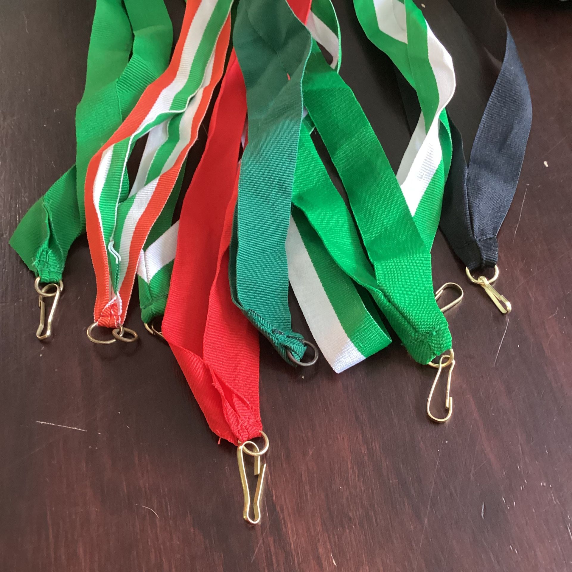 Award Lanyards -Spring Hooked Ribbons for Medals 64 count Lot