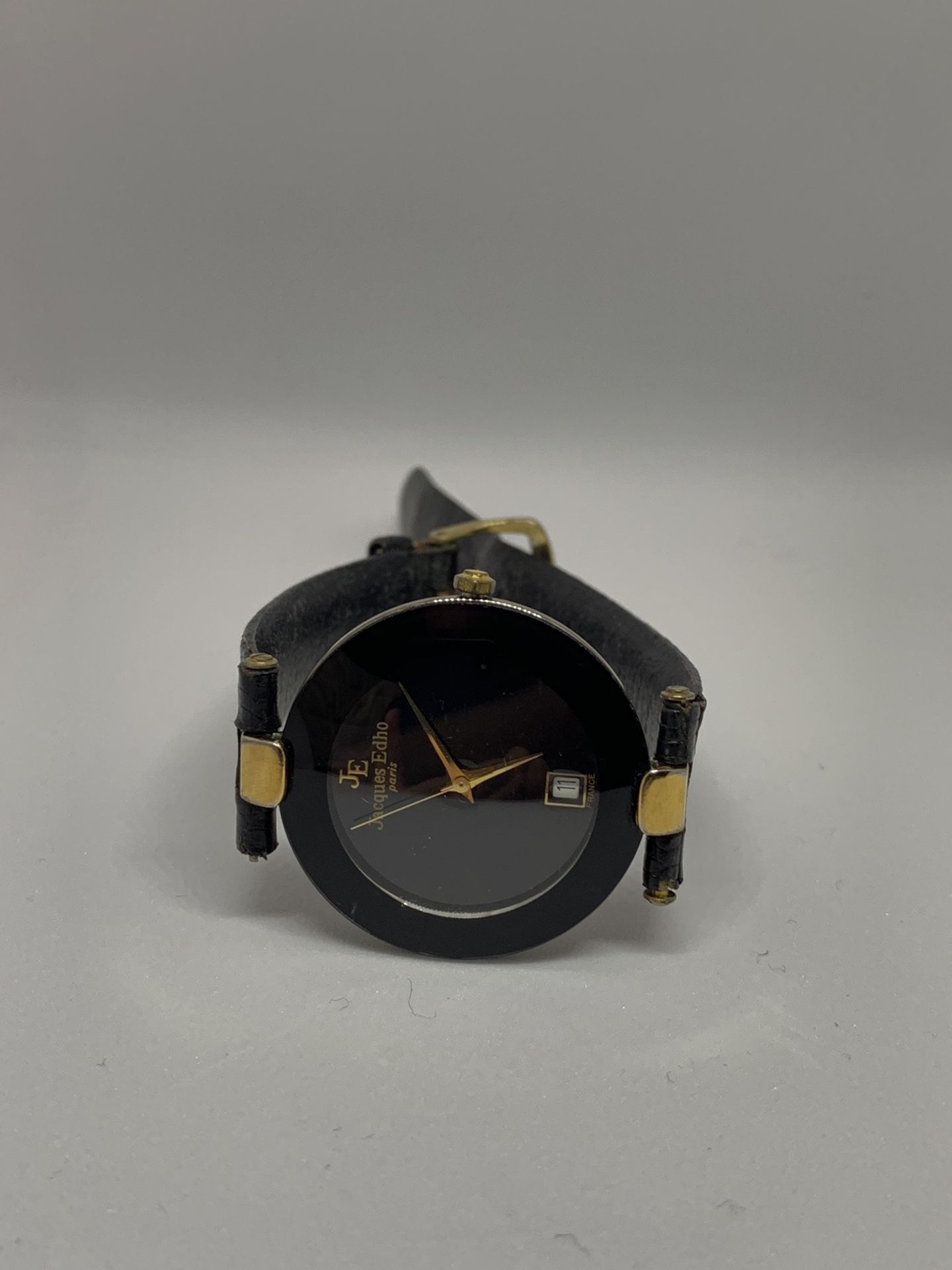 Vintage Jacques Edho Paris woman’s Black Tone Quartz Wrist Watch