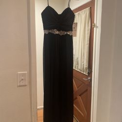 David’s Bridal Black Chiffon Gown