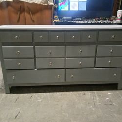 Modern Gray / White Top Wooden 8 Drawer Dresser