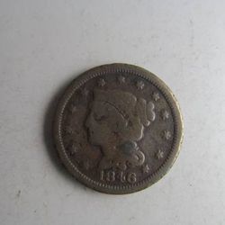 1846 Braided Hair Large Cent -- GREAT VINTAGE COIN!