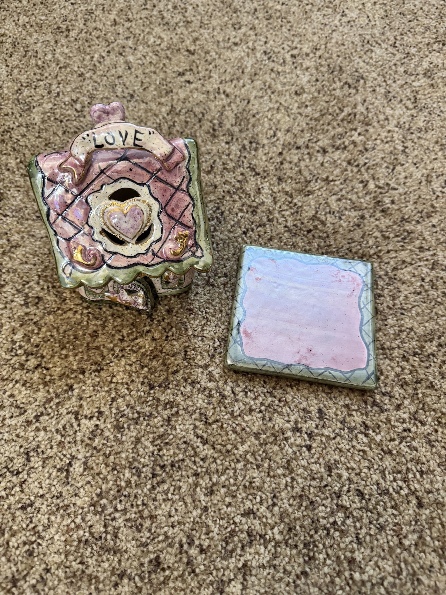 Blue Sky “Love” House Tealight / Candle Holder