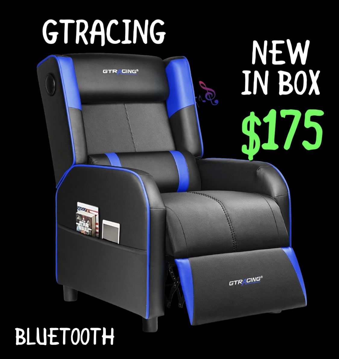 GTRACING GAME CHAIR RECLINER NEW BLUETOOTH