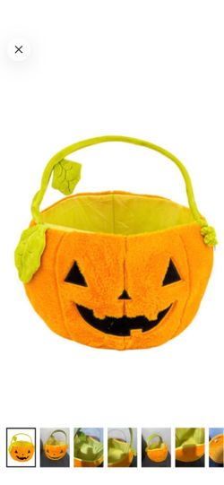 Kids giant Plush Pumpkin Trick-or-Treat basket