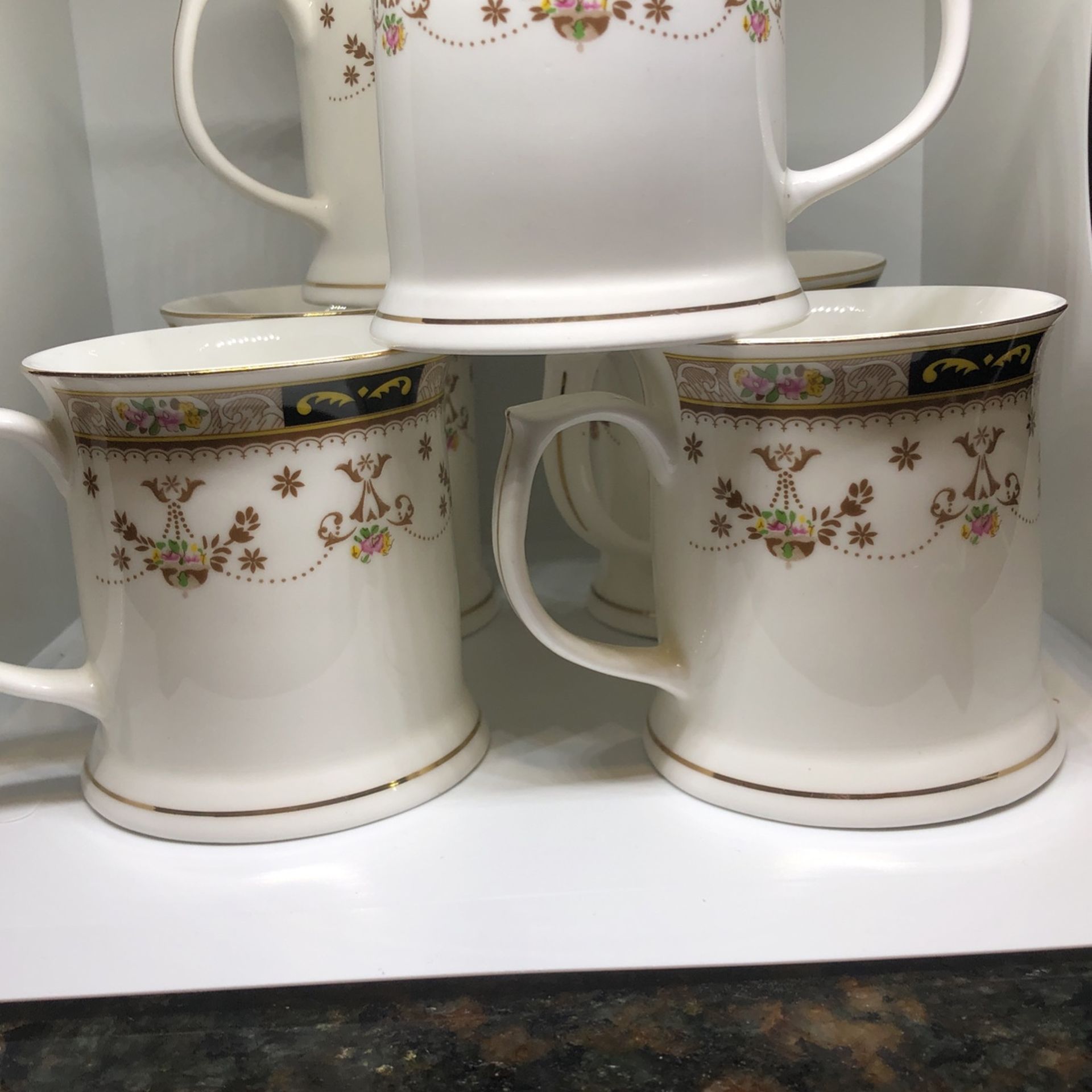 Royal Tudor Bone China Mugs (6) Home & Garden