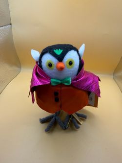 Halloween Vampire Owl Felt Figurine