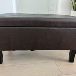 Leather Storage Bench