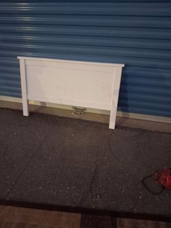 White Wood Bed Headboard for like a twin kids bed