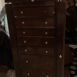 Wooden Jewelry Freestanding Armoire 