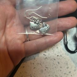 Solid Silver Hello Kitty Dangles 
