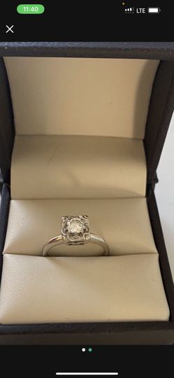 3/4 carat white gold engagement ring 6.5 vintage style 