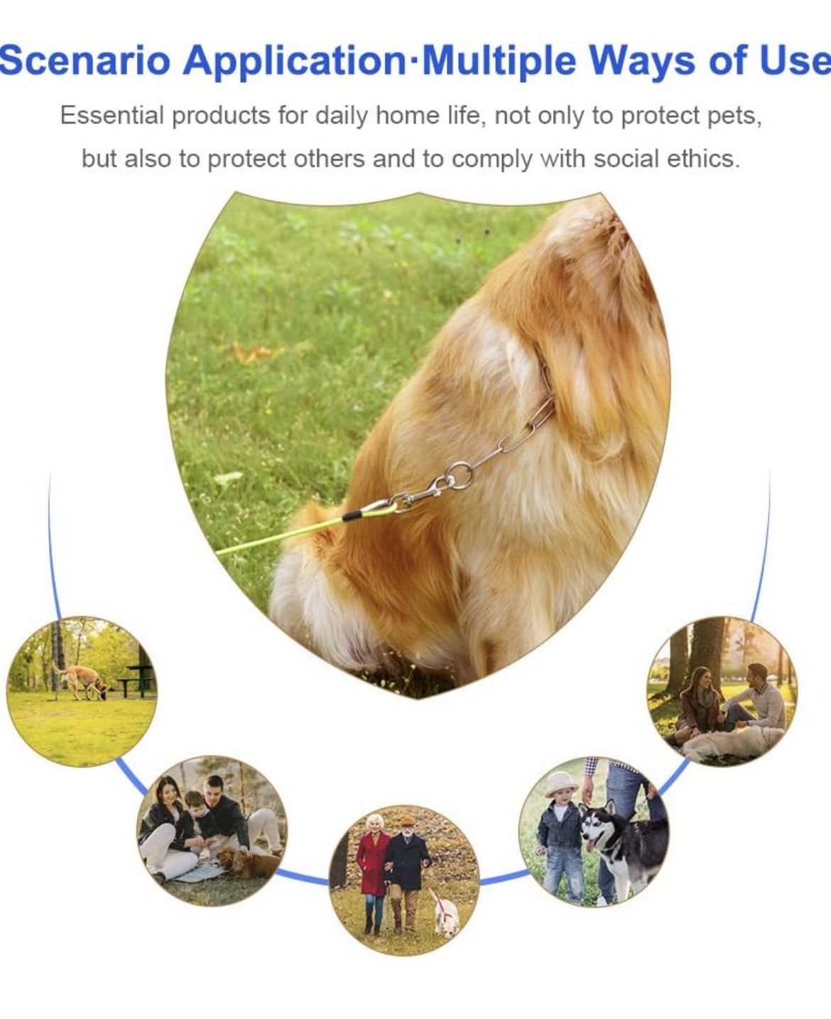 25ft Dog Tie Out Cable Galvanized Steel Wire Rope with PVC Coating for Medium Dogs up to 396Ibs, Diode Blue
