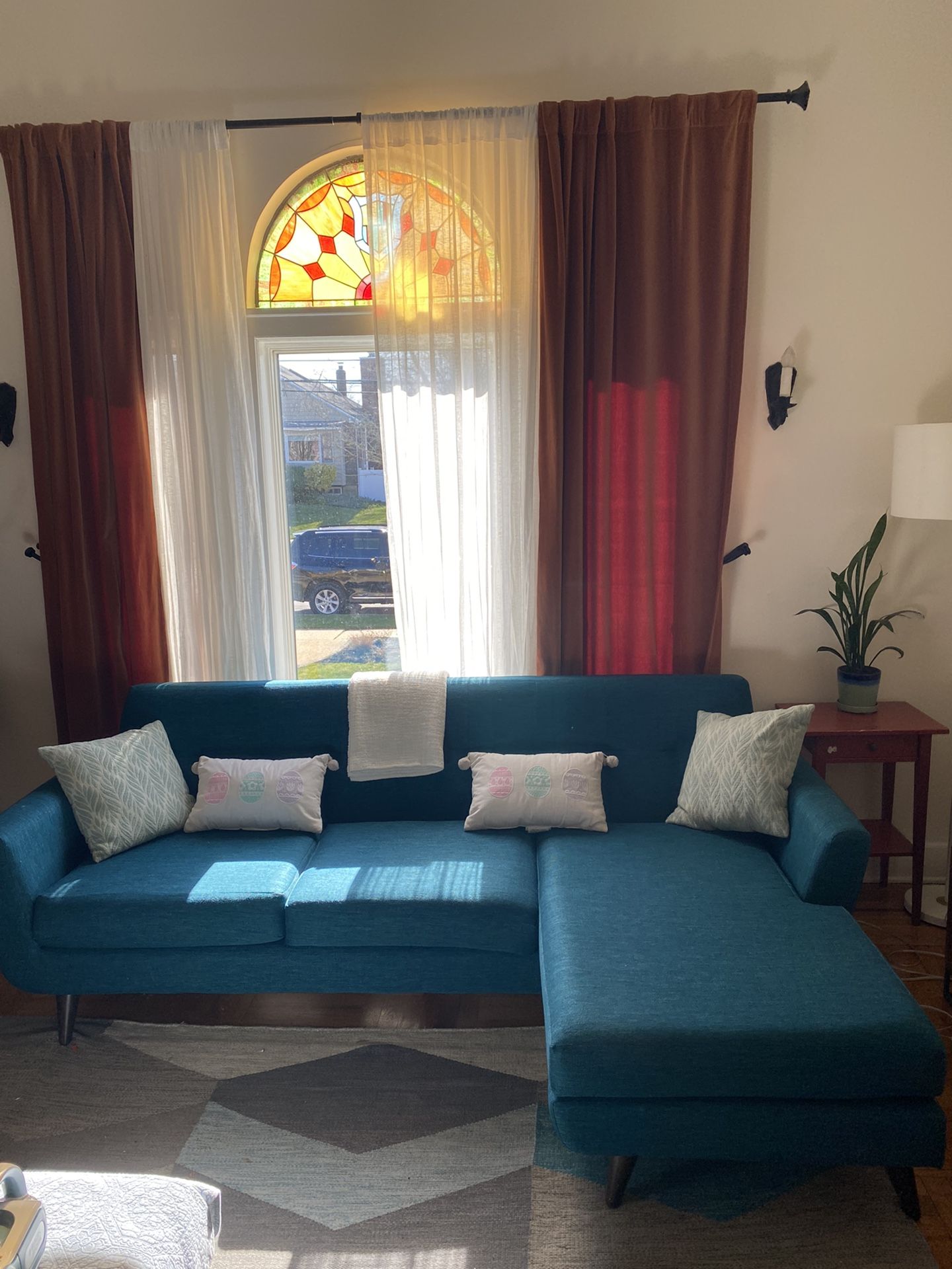 Joybird Hughes Sectional- Key Largo Zenith Teal