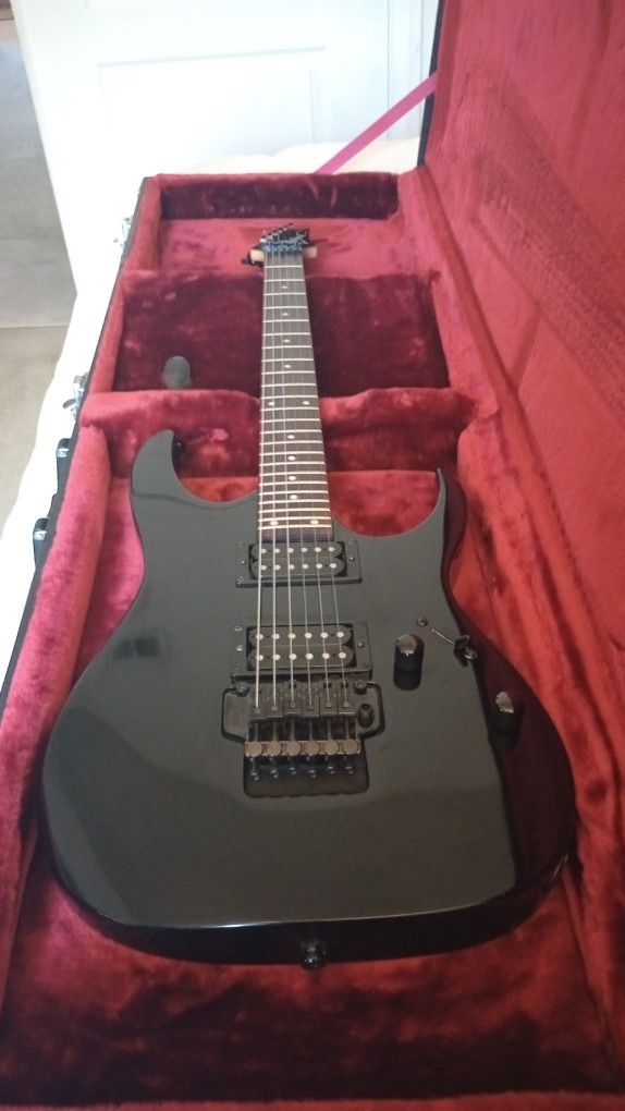 Ibanez Rg220B With Floyd Rose & Fender Mustang 1 Amp / Ibanez Hard Case Shell