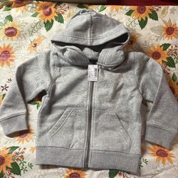 Gray hooded zip-up light weight jacket for kids #kidsfashion size3T