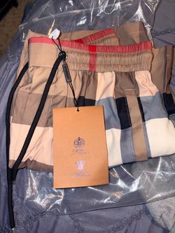 Burberry Check Swim Shorts with Tags