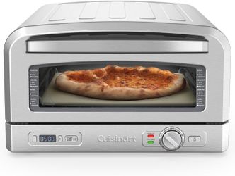 Cuisinart Indoor Pizza Oven – Versatile Temp range reaches 700°F – Bake 12” Pizzas in Minutes – Portable Countertop Pizza Oven – Stainless Steel – CPZ