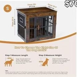 😀 Gardner Pet Dog Crate Furniture for Small Dogs, 27.2 Inch Dog Kennel Indoor, Wooden Dog Cage End Table, Heavy Duty Dog Crate, Rustic Brown