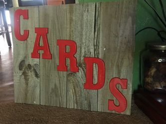 rustic sign for cards
