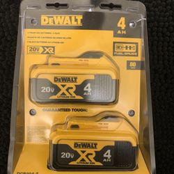 DeWalt 2 Pack Battery 20V XR 4AH 