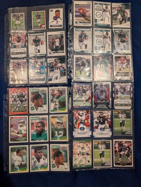 Philadelphia Eagles Card Collection 37 Cards 1 Fletcher Cox  Fred Barnett Foles RC Saqoun Reggie White Cunningham Waters Byers Hurts Parallel