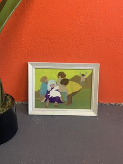 Children’s Rabbit Painting With Wood Frame